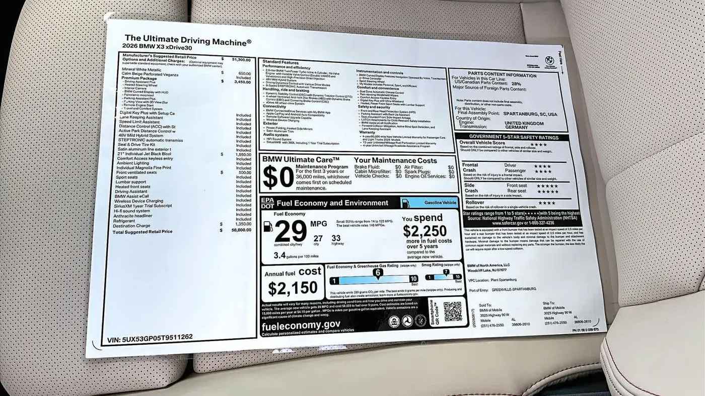 2026 BMW X3 30 xDrive