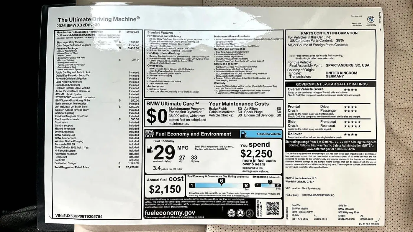 2026 BMW X3 30 xDrive