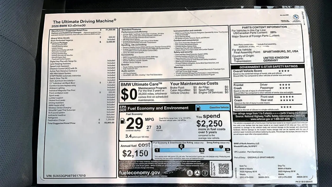 2026 BMW X3 30 xDrive