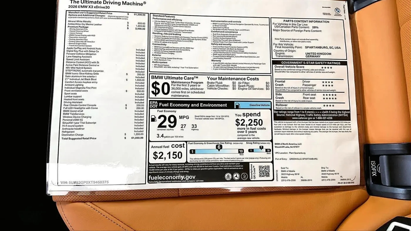 2026 BMW X3 30 xDrive