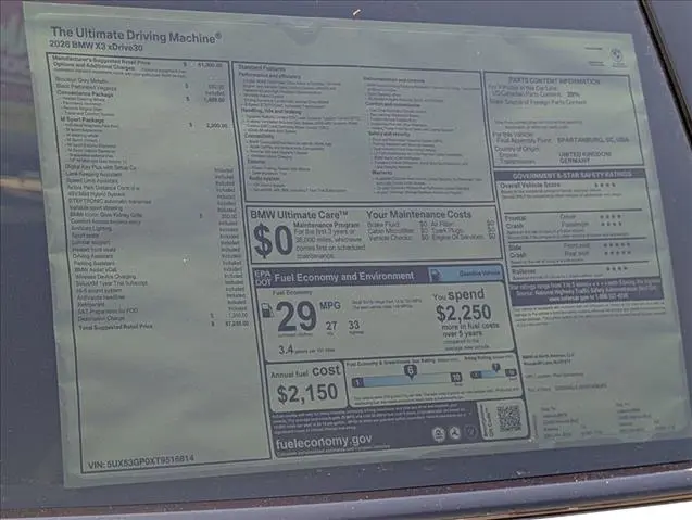 2026 BMW X3 - $57,372