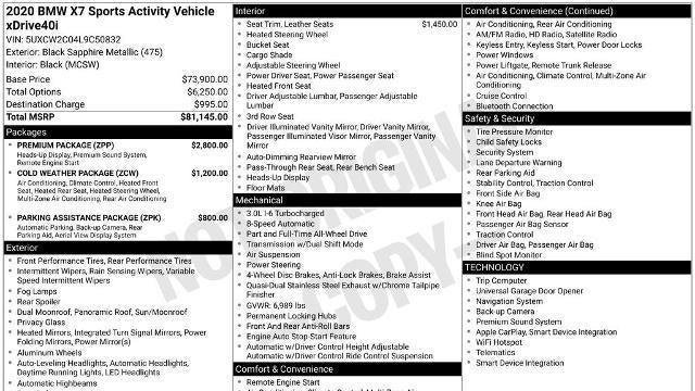 2020 BMW X7 xDrive40i