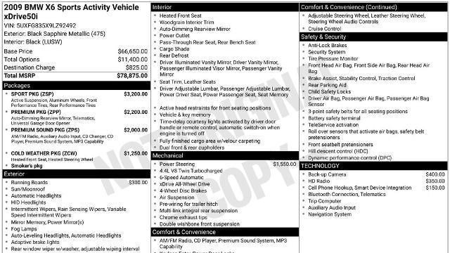 2009 BMW X6 xDrive50i
