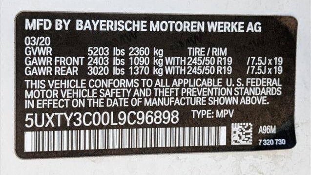 2020 BMW X3 sDrive30i