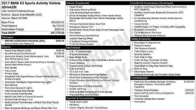 2017 BMW X3 sDrive28i