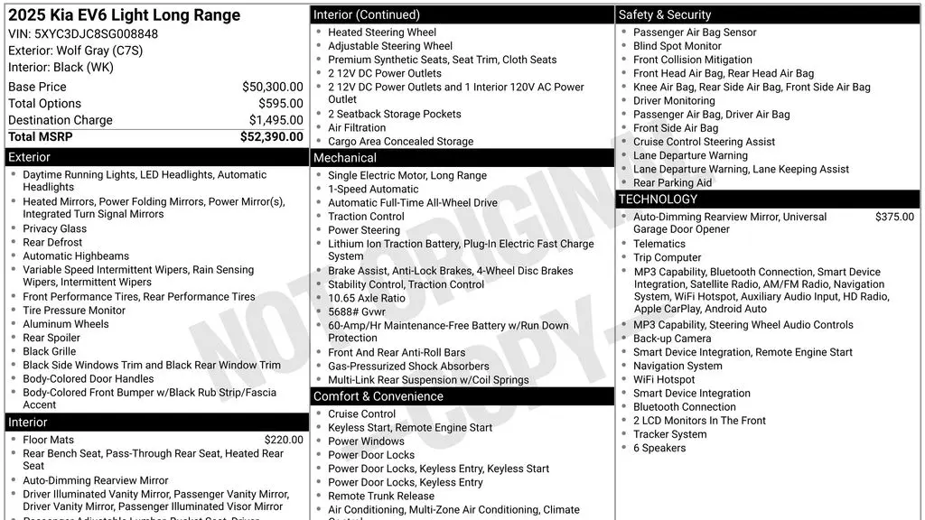 2025 Kia EV6 Wind