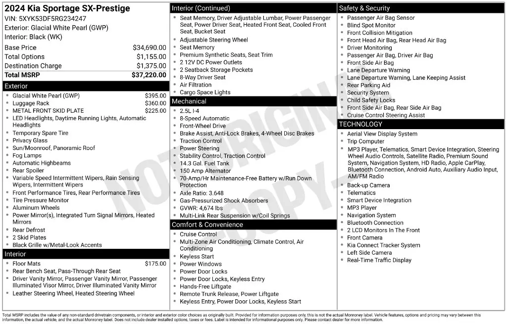 2024 Kia Sportage - $31,995