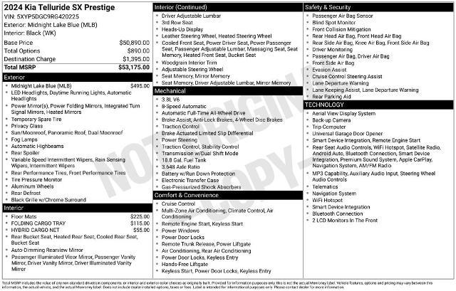 2024 Kia Telluride - $38,000
