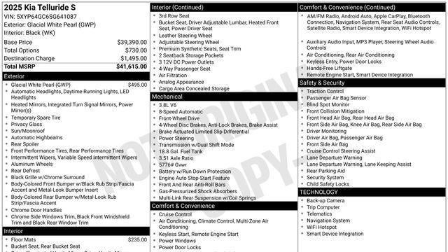 2025 Kia Telluride S