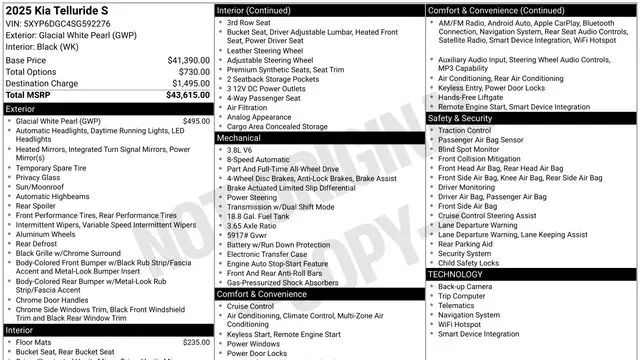2025 Kia Telluride S