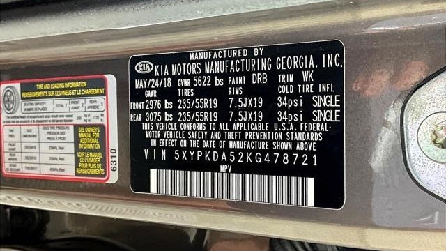 2019 Kia Sorento SX Limited V6
