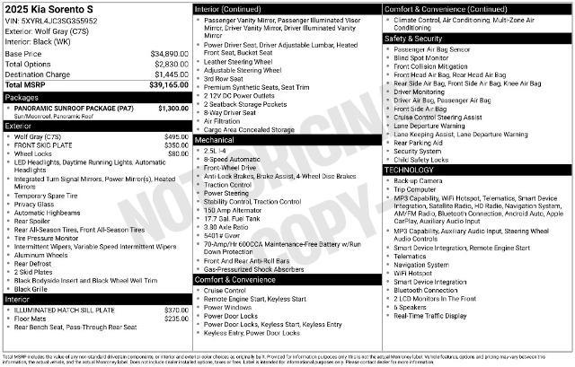 2025 Kia Sorento - $29,999