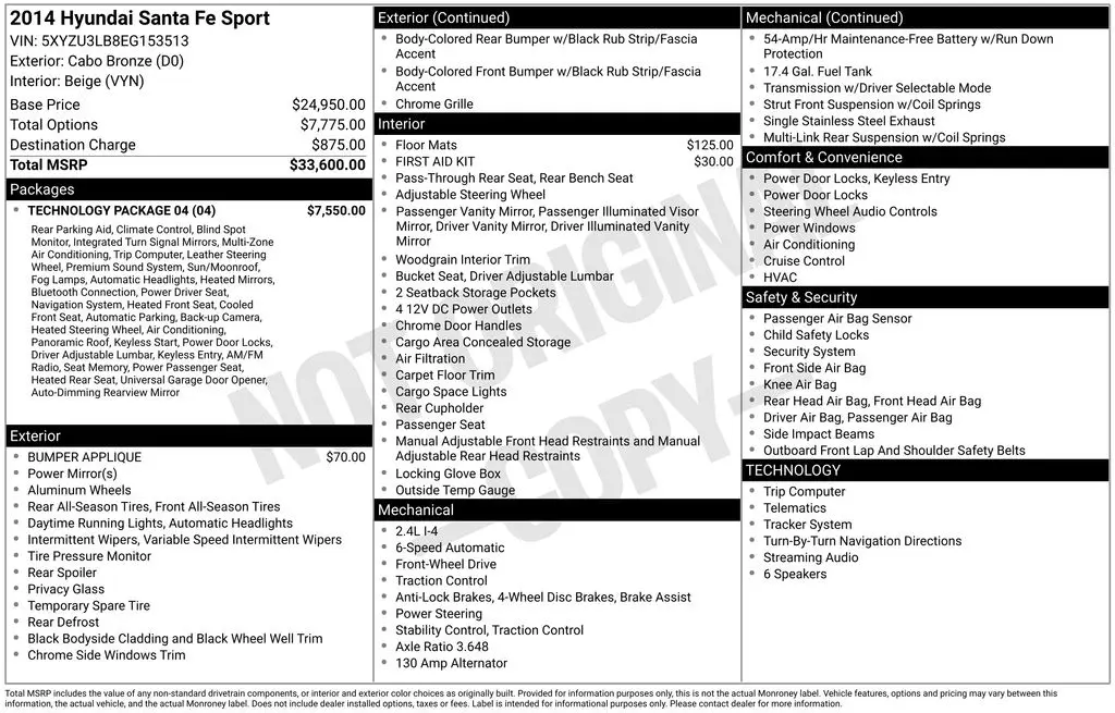 2014 Hyundai SANTA FE Sport 2.4L — photo 1 of 1