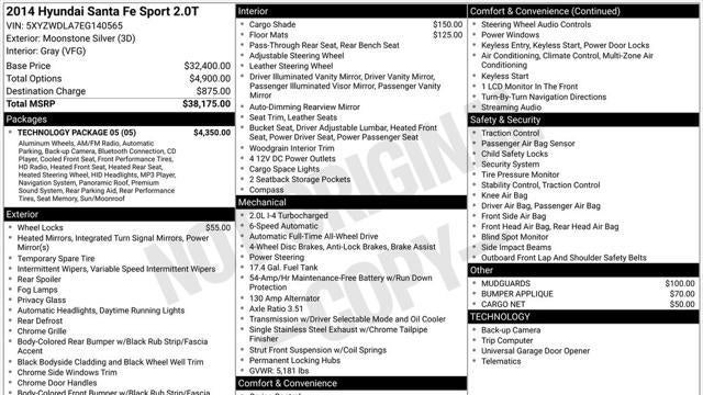 2014 Hyundai SANTA FE Sport 2.0T