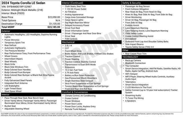 2024 Toyota Corolla - $19,987