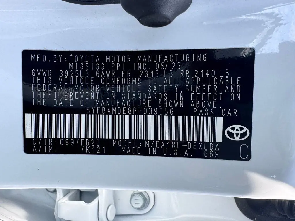 2023 Toyota Corolla - $20,000