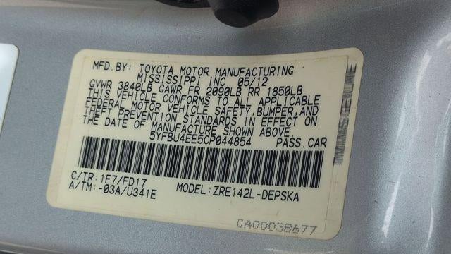 2012 Toyota Corolla S
