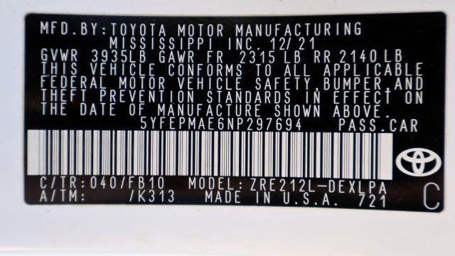 2022 Toyota Corolla LE