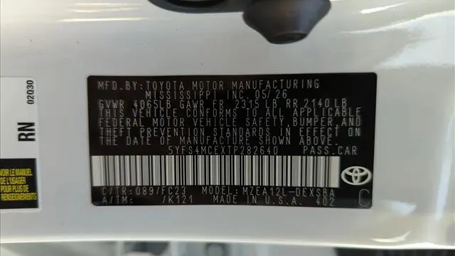 2026 Toyota Corolla SE