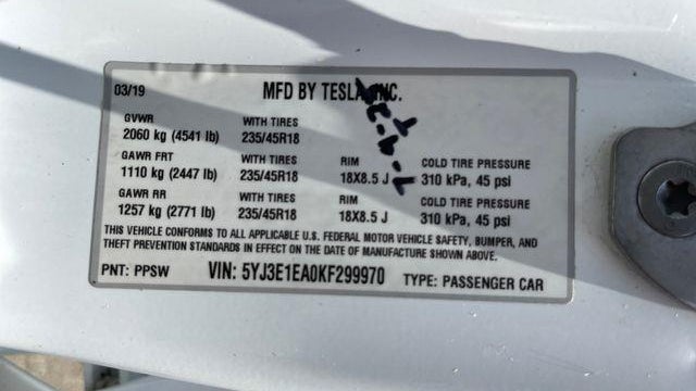 2019 Tesla Model 3 Mid Range