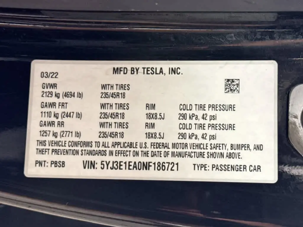 2022 Tesla Model 3 - $19,456