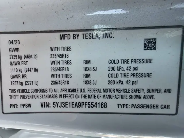 2023 Tesla Model 3 - $27,001