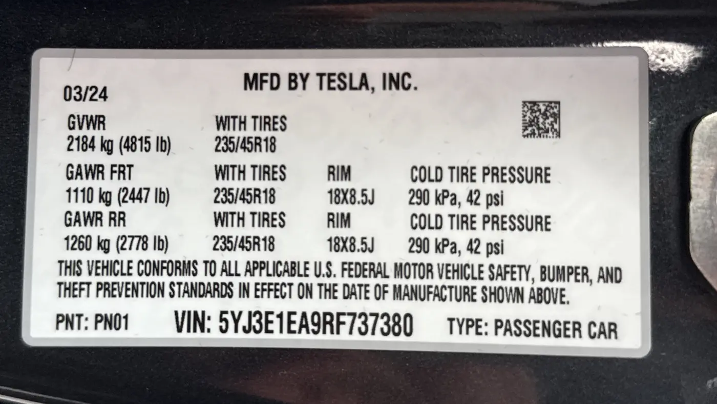 2024 Tesla Model 3 Long Range