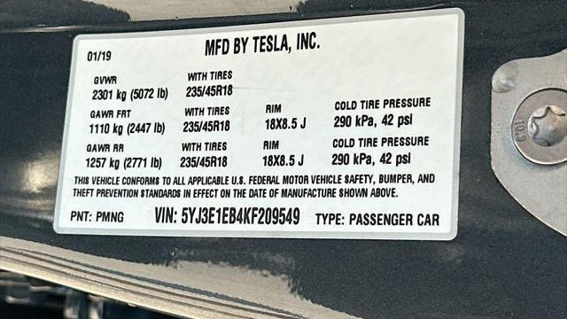 2019 Tesla Model 3 Performance
