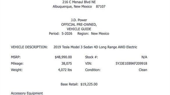 2019 Tesla Model 3 Long Range