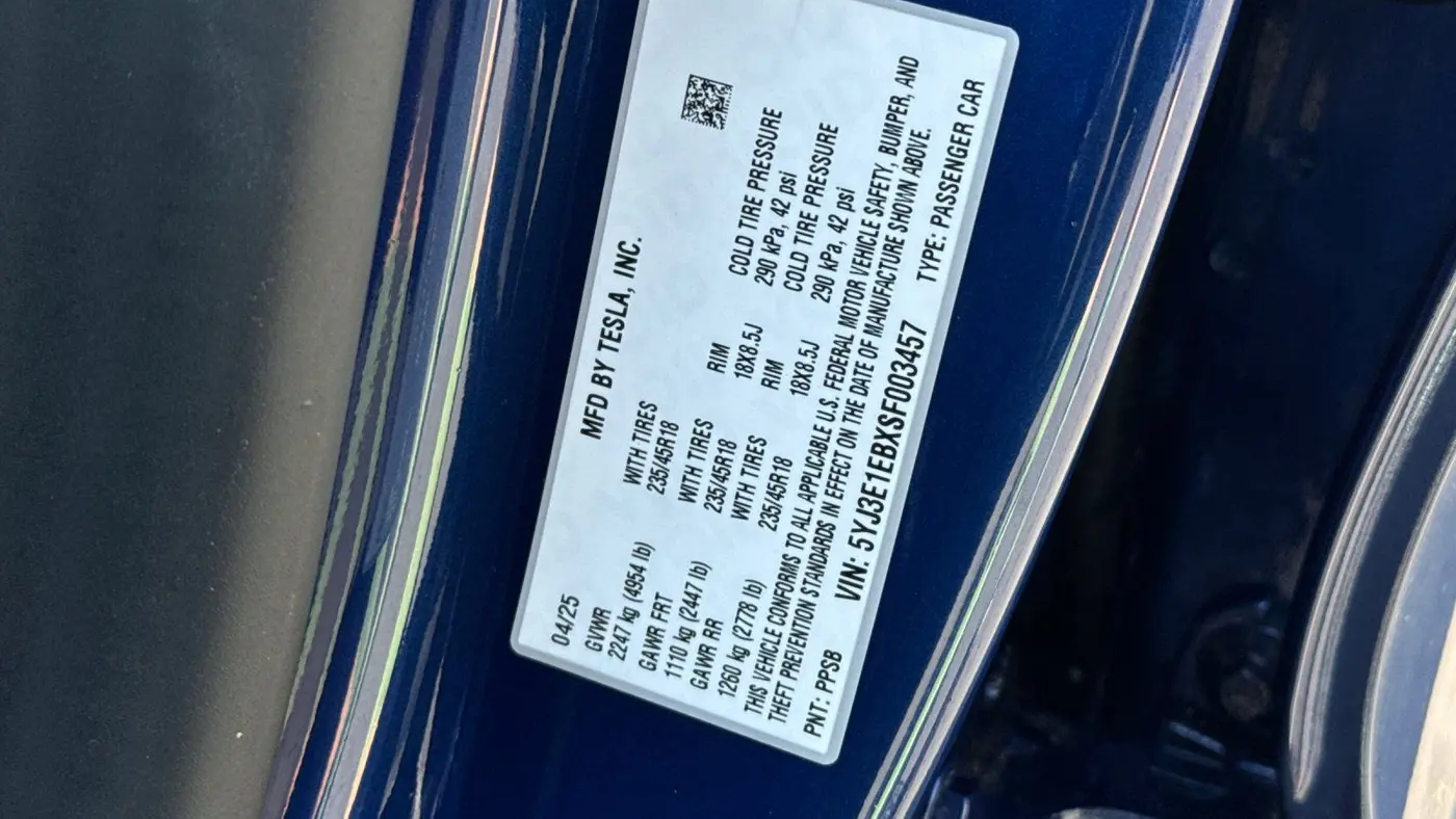 2025 Tesla Model 3 Long Range