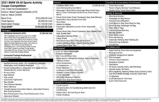 2021 BMW X6 - $59,997