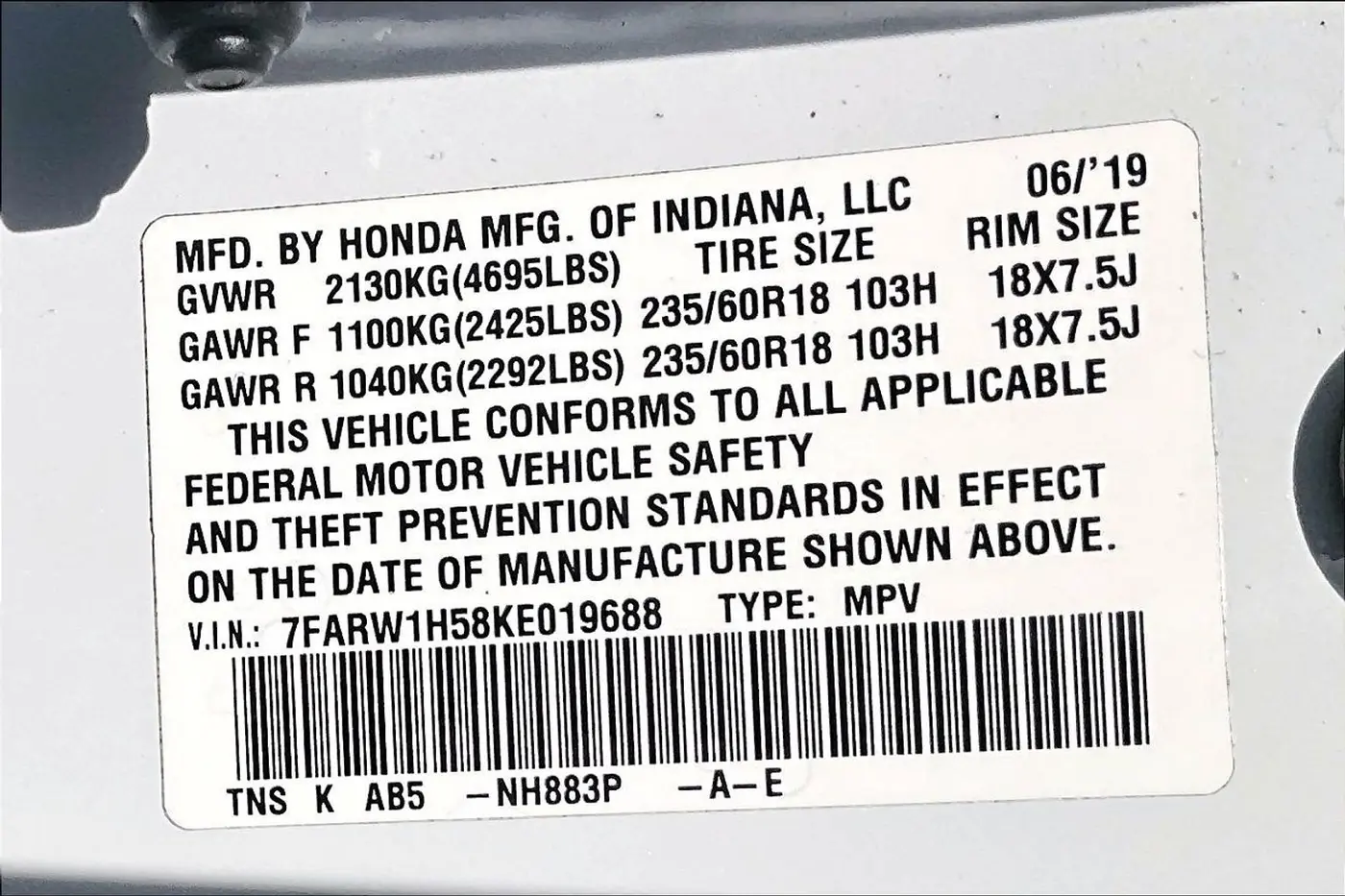 2019 Honda CR-V - $24,500