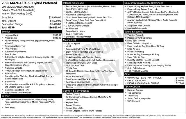 2025 MAZDA CX-5 - $30,988