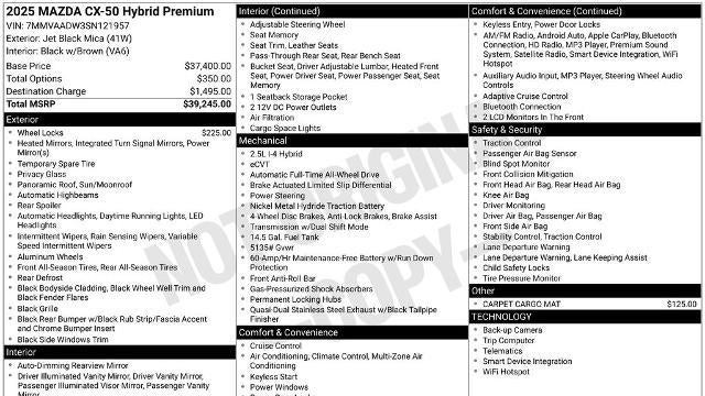 2025 Mazda CX-50 Hybrid Premium