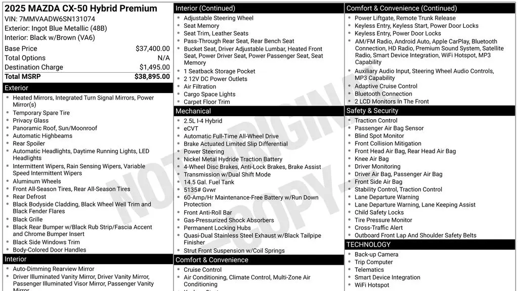 2025 Mazda CX-50 Hybrid Premium