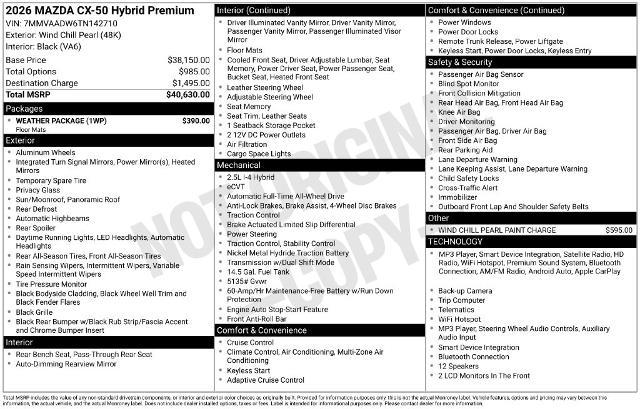 2026 MAZDA CX-5 - $36,350