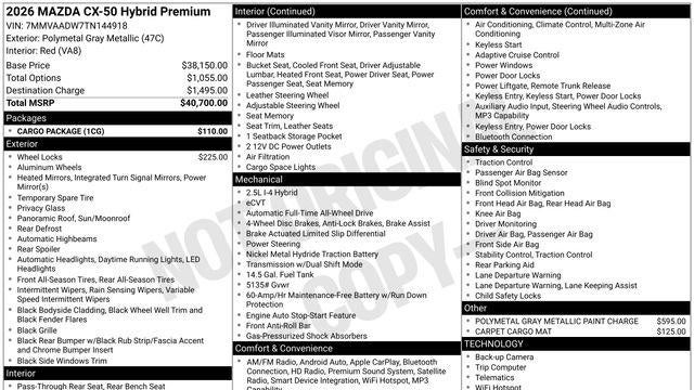 2026 Mazda CX-50 Hybrid Premium