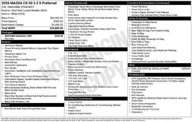 2026 MAZDA CX-5 - $28,000