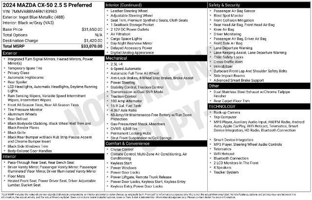2024 MAZDA CX-5 - $24,250