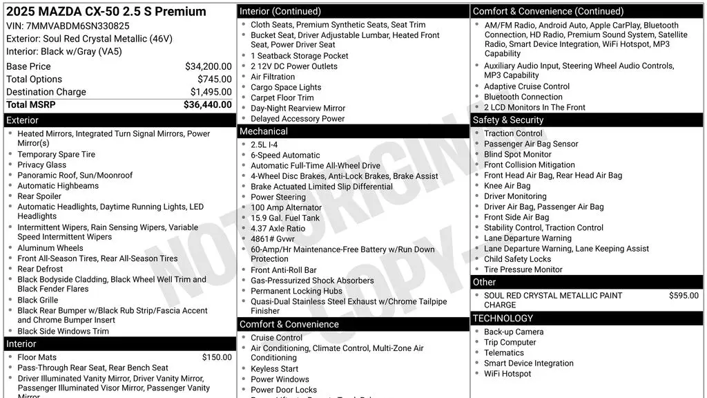 2025 Mazda CX-50 2.5 S Premium
