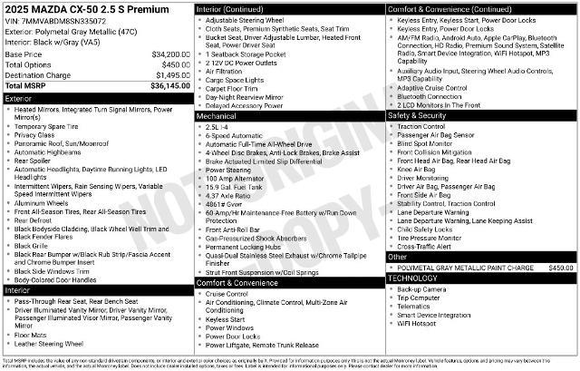 2025 MAZDA CX-5 - $26,354