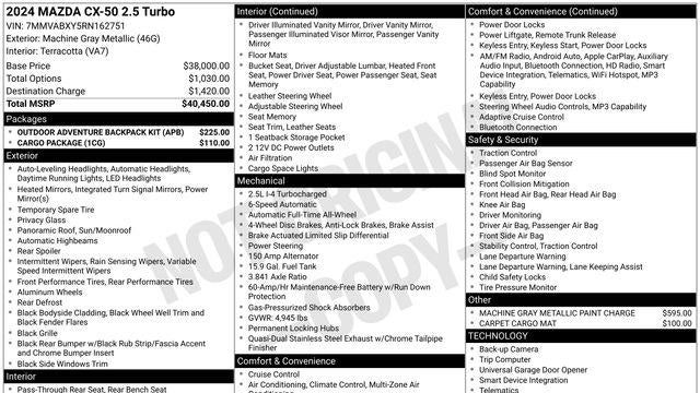 2024 Mazda CX-50 2.5 Turbo Meridian Edition