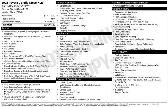 2026 Toyota Corolla - $32,423