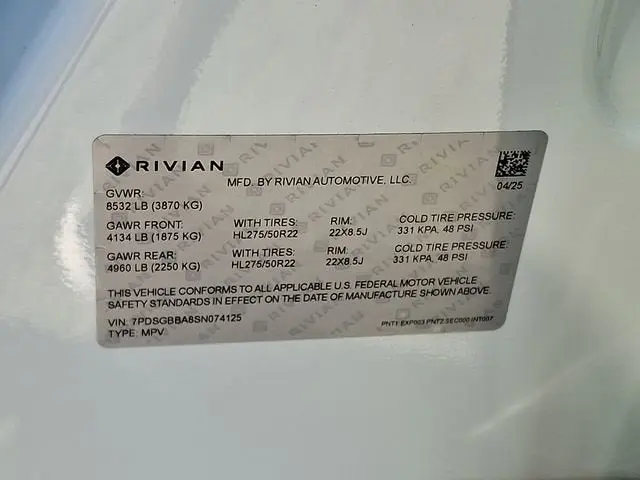 2025 Rivian R1S - $71,488