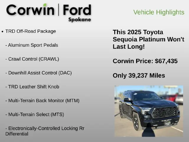 2025 Toyota Sequoia - $67,435