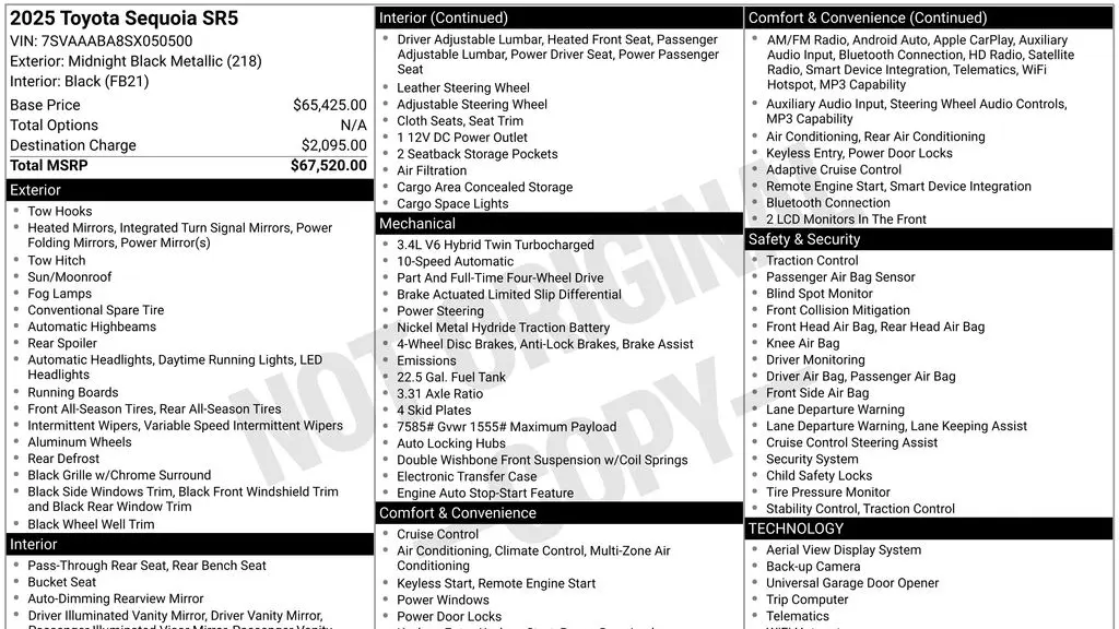 2025 Toyota Sequoia SR5