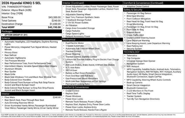 2026 Hyundai Ioniq - $40,386