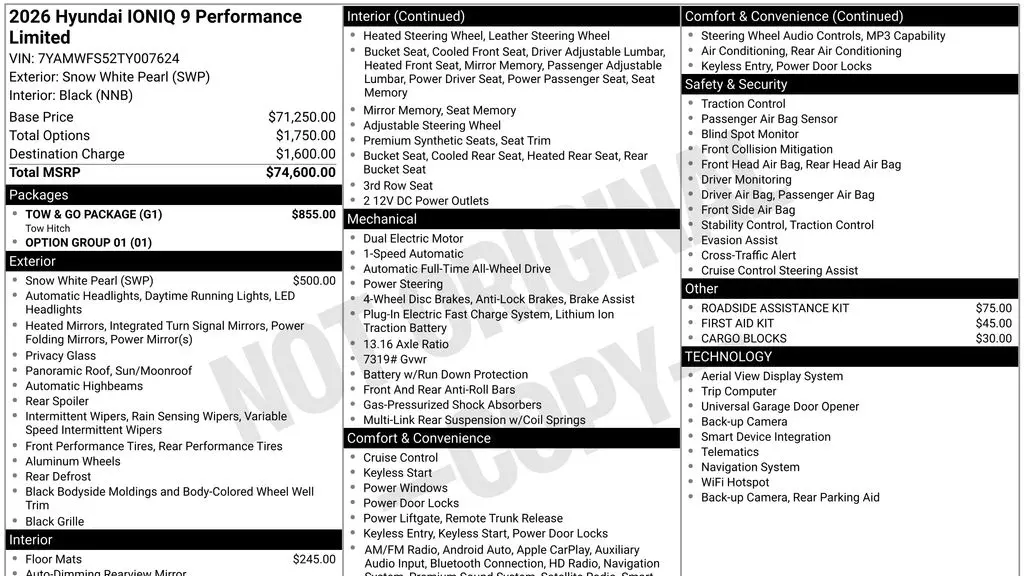 2026 Hyundai IONIQ 9 Performance Limited
