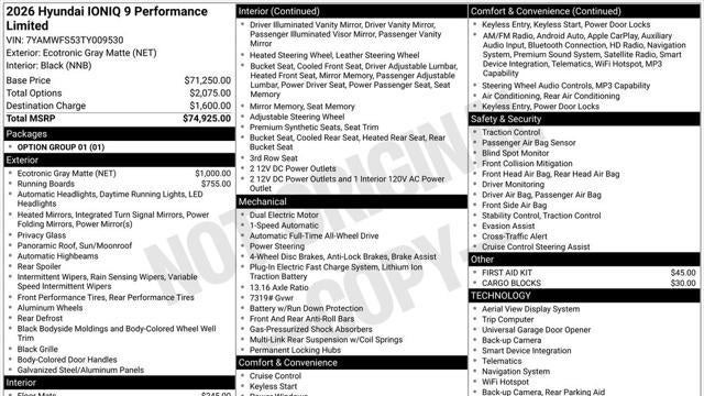 2026 Hyundai IONIQ 9 Performance Limited