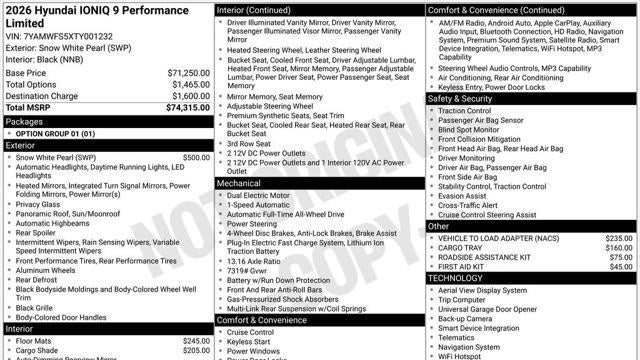 2026 Hyundai IONIQ 9 Performance Limited